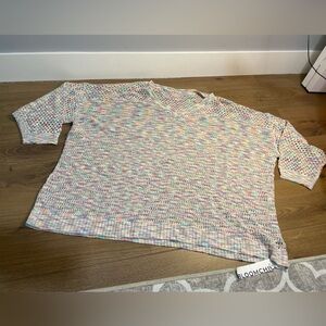 BloomChic NEW NWT Pastel Crochet Knit Rainbow Sweater Women’s US 30